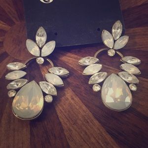 Crystal and light blue earrings